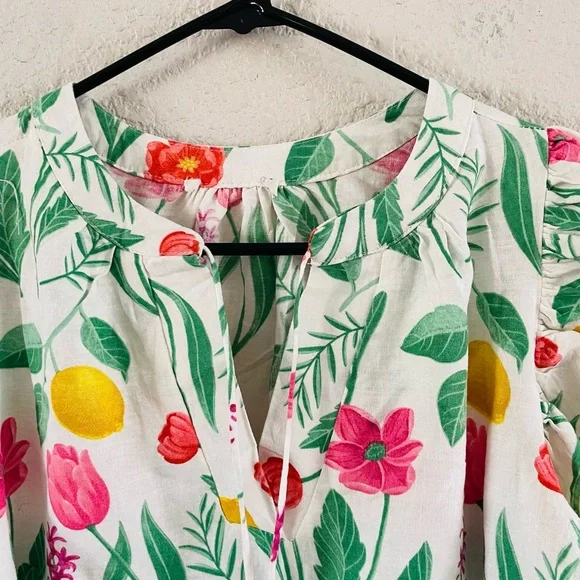 Floral Spring Puff Sleeve Blouse - Picture 4 of 10